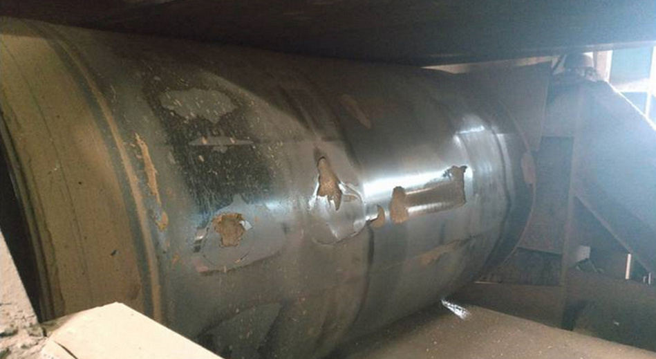 输送系统中皮带滚筒磨损严沉